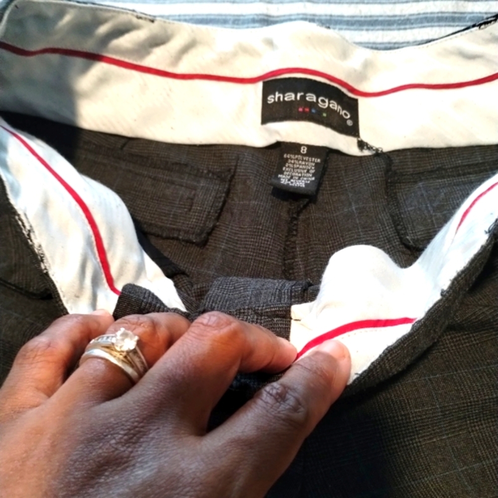 SHARAGANO GRAY BUSINESS PANTS 8 - Picture 3 of 3